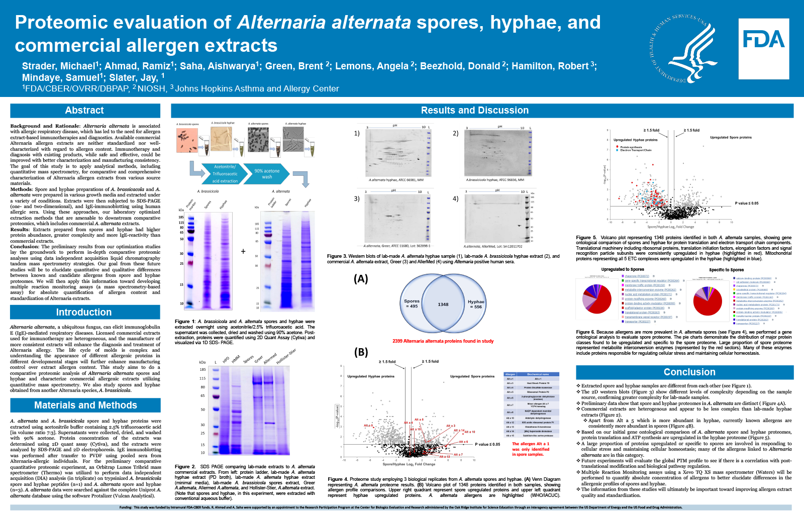 Proteomic Evaluation of Alternaria Alternata Spores, Hyphae, and